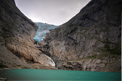 Panoramic view to Briksdal Glacier at Norway