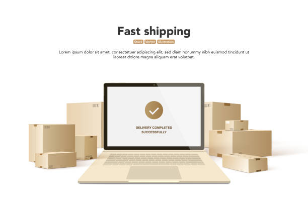 istock Banner for delivery company. Concept for fast delivery service. Composition for a trendy banner, poster or greeting card. Vector illustration 1340700477