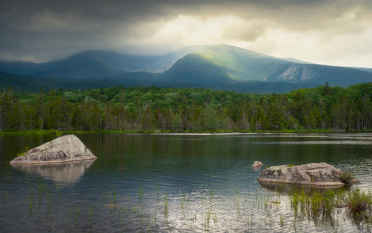 Mt Katahdin and Sandy Stream Pond, Baxter State Park, Maine