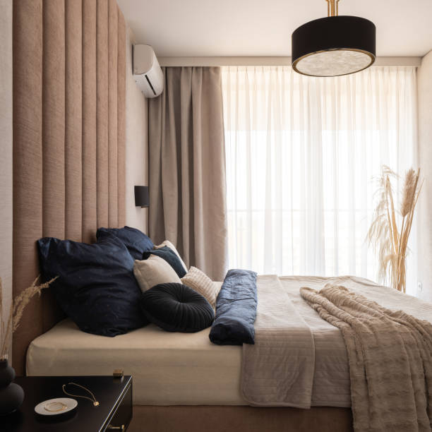 istock Elegant bedroom in beige 1340705156