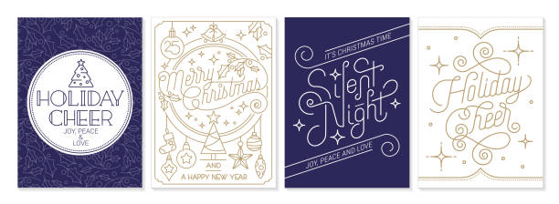 uniwersalne szablony świąteczne - christmas card stock illustrations
