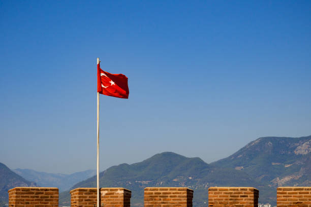 istock The waving flag of Turkey. 1340709285