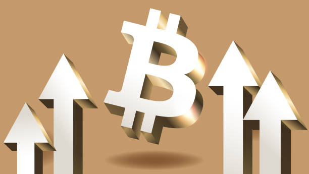 istock Bitcoin currency goes up - Crypto coin with growth graph. International stock exchange. Bitcoin uptrend to the moon, vector news banner 1340711370
