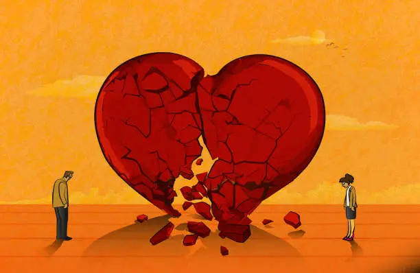 Vector illustration of Broken Heart