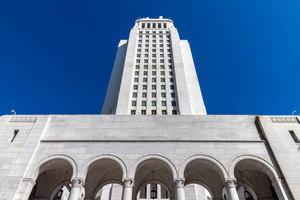 los angeles city hall - los angeles city hall imagens e fotografias de stock