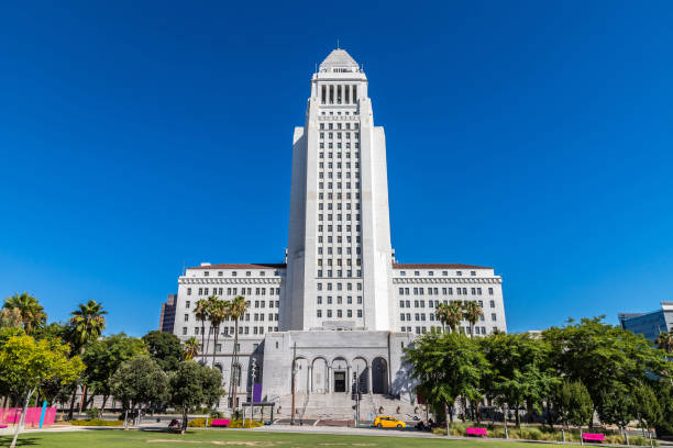 prefeitura de los angeles - city government town hall government building - fotografias e filmes do acervo