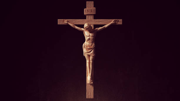 jesucristo en la cruz símbolo religioso iglesia católica religión arte escultura - crucifix fotografías e imágenes de stock