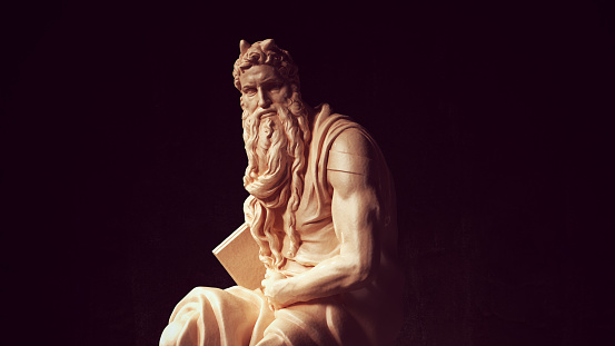 Moses Renaissance Italian Art Sculpture 3d illustration render