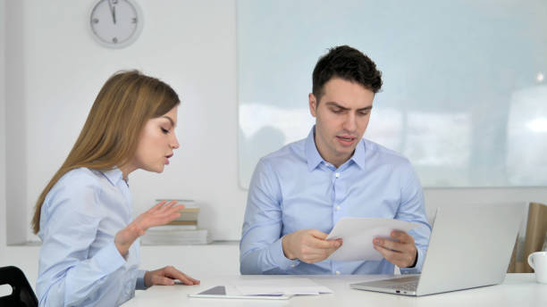 istock Angry Businessman Having Argument with Partner, Business Loss 1340717772