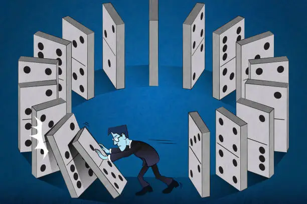 Vector illustration of Domino Effect