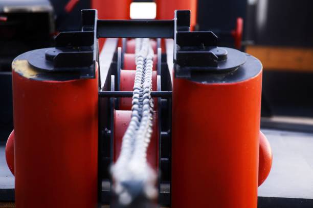 istock Macro of chain in a roller duct 1340732034