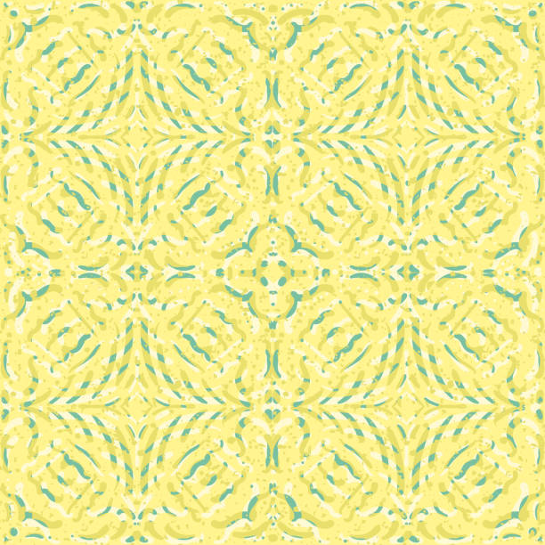 illustrazioni stock, clip art, cartoni animati e icone di tendenza di brillante sfondo vettoriale geometrico in stile moresco senza soluzione di continuità. piastrelle pittoriche effetto mosaico marocchino mescolate blu giallo arancio sfondo. piastrella arabesca astratta ripetizione ornamentale per imballaggio - gradient backgrounds painterly effect abstract