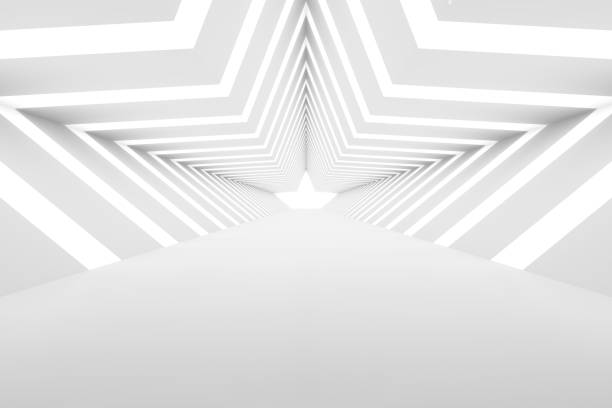 istock Abstract background, mock up scene geometry shape podium for product display, star shaped tunnel 1340733522