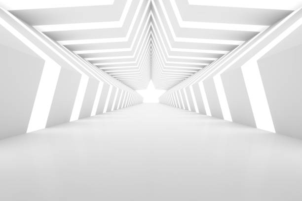 Abstract background, mock up scene geometry shape podium for product display, star shaped tunnel