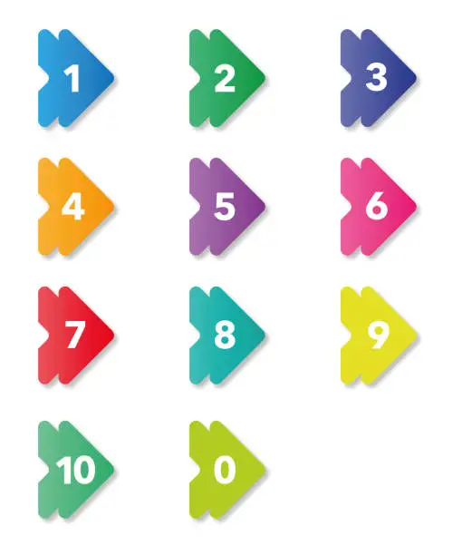 Vector illustration of Number icon set