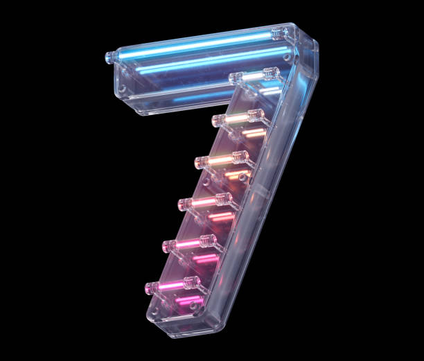 istock Neon lines in a glass case font. 1340735210