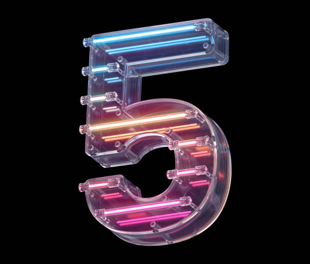 istock Neon lines in a glass case font. 1340735939