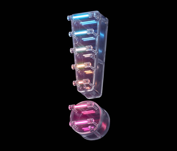 istock Neon lines in a glass case font. 1340736147