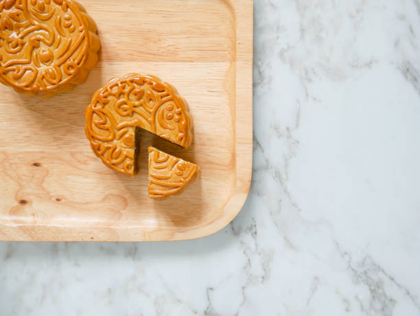 istock Mooncakes on a wooden plate 1340739470