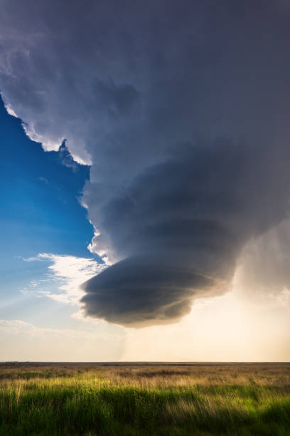 Supercell thunderstorm in Kansas stock photo