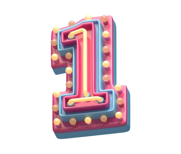 istock Plastic party font. Neon and lamp. 1340741006