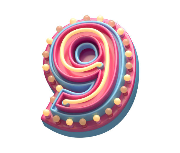 istock Plastic party font. Neon and lamp. 1340741110