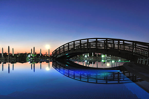 Pedestrian bridge stock photo