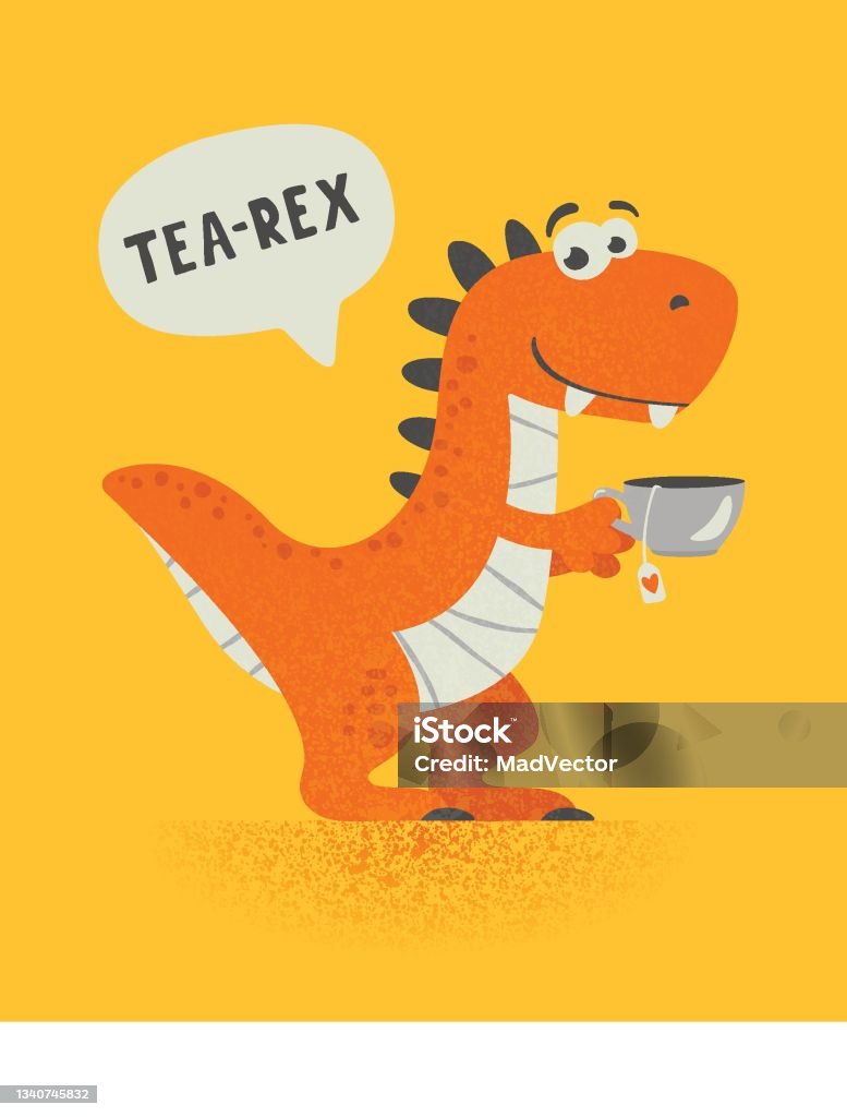 Vector Dễ Thương Và Hài Hước Hoạt Hình Vẽ Khủng Long Vẽ Tay Uống ...