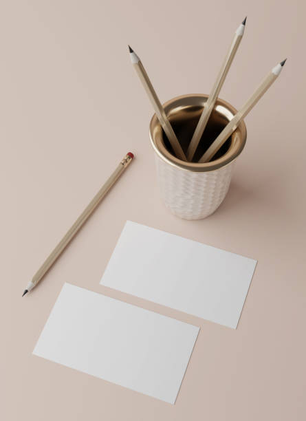 istock Blank business card, postcard with soft shadows. 3d render 1340745854