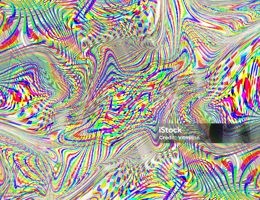 Hippie Trippy Psychedelic Rainbow Background Lsd Colorful Wallpaper  Abstract Hypnotic Illusion Hippie Retro Texture Glitch And Disco Stock  Illustration - Download Image Now - iStock