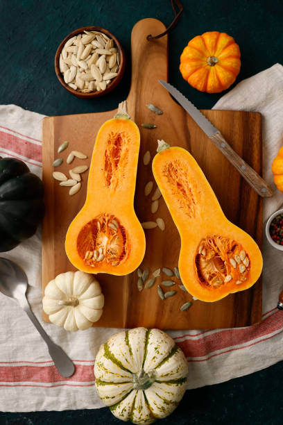 istock Butternut squash pumpkin soup preparation, Close-up 1340750664