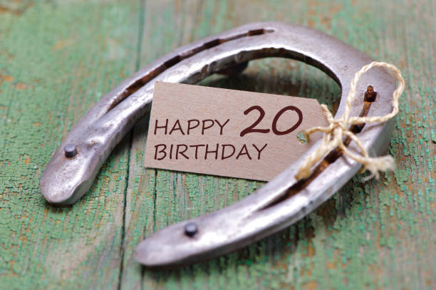 istock Happy congratulations to the 20th birthday 1340752058