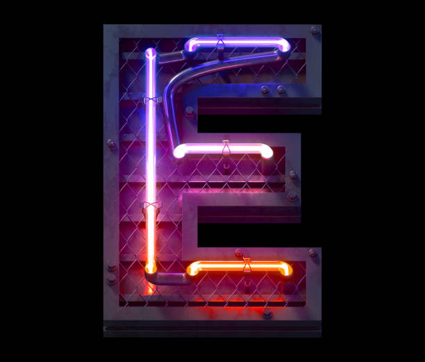 istock Heavy metal ultra neon font. 1340754051