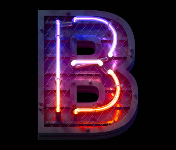 istock Heavy metal ultra neon font. 1340754190