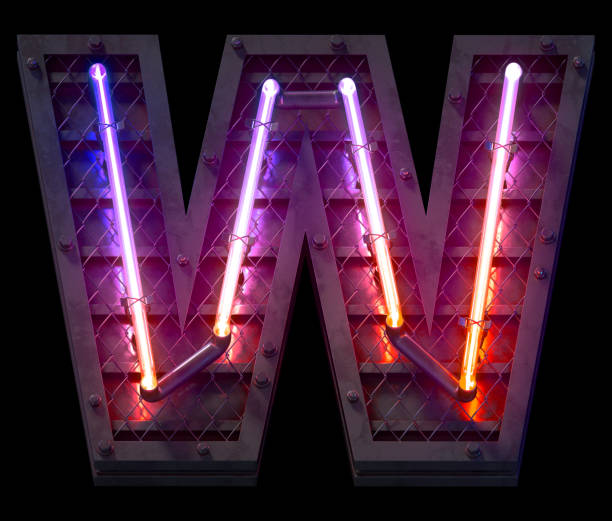 istock Heavy metal ultra neon font. 1340755343
