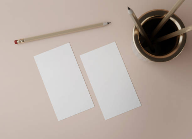 istock Blank business card, postcard with soft shadows. 3d render 1340756447