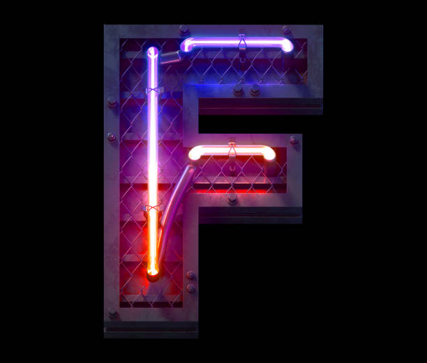 istock Heavy metal ultra neon font. 1340756552
