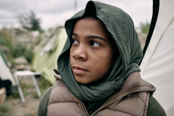istock Sad Black Refugee Girl 1340756732