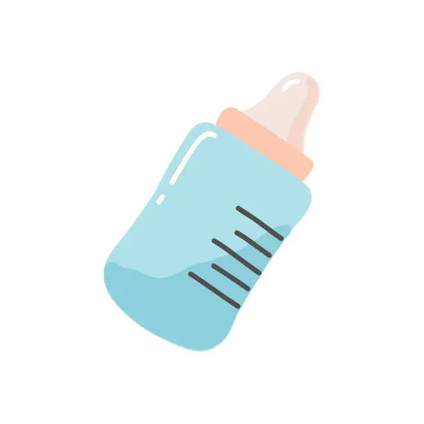 Vector illustration of Baby Bottle Cartoon Style Icon. Colorful Symbol Vector Illustration