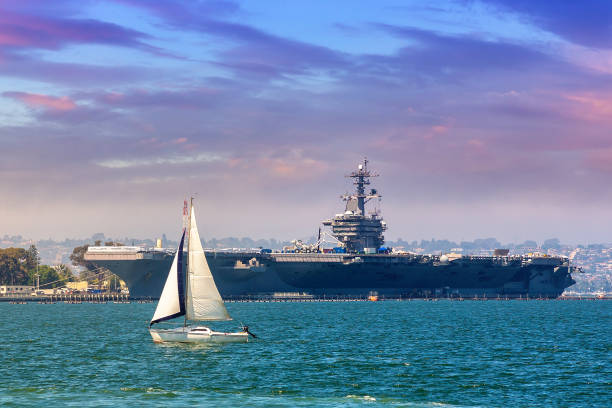 istock Nuclear aircraft carrier in San Diego 1340756903