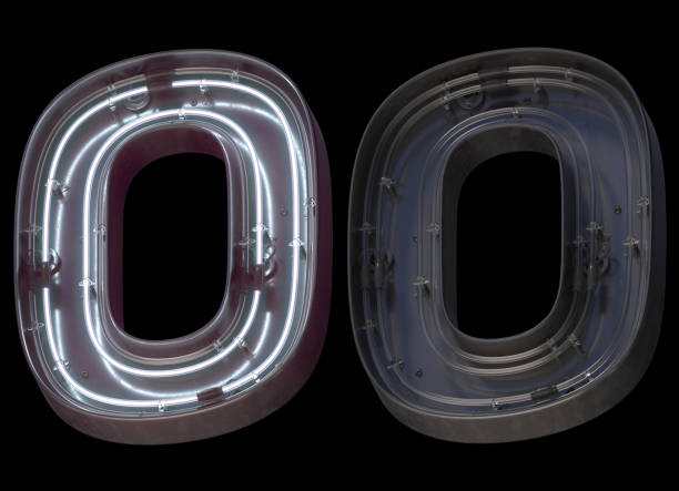 istock Metal neon font with On and Off. Letter O. 1340764264