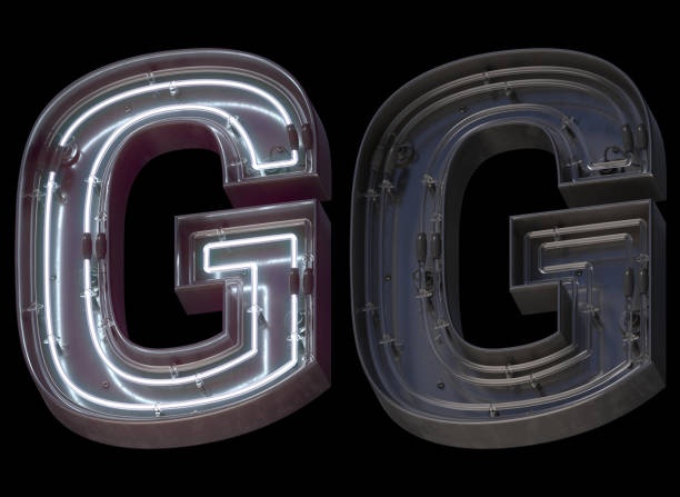 istock Metal neon font with On and Off. Letter G. 1340764705