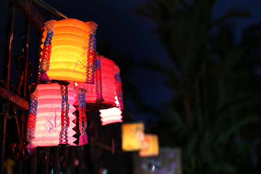Chinese lanterns display for joyous celebration.