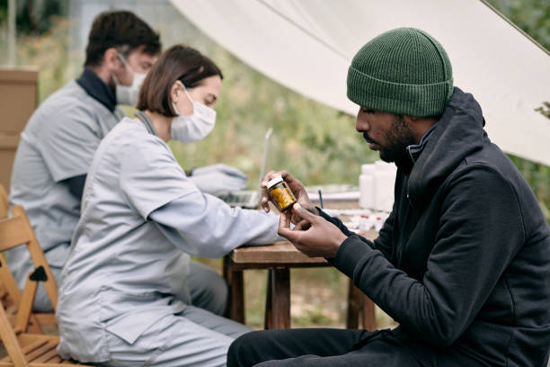 istock Refugee Getting Free Medicine 1340765816