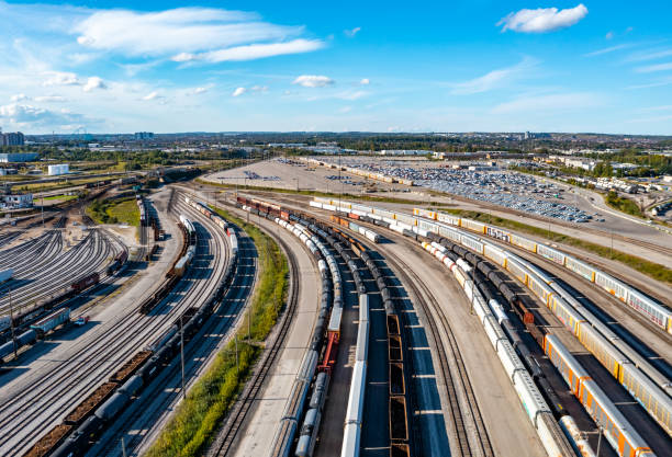 istock Aerial View of Rail Classification Yard, The MacMillan Yard, Maple, Vaughan, Canada 1340765834