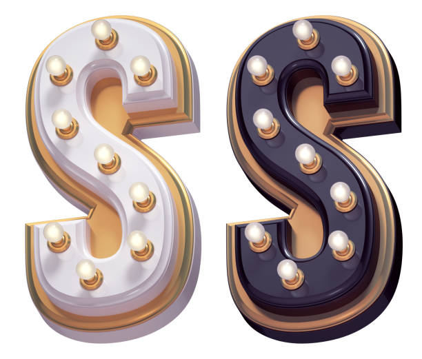 istock Gold luxury lamp light font. White and Black. 1340767186