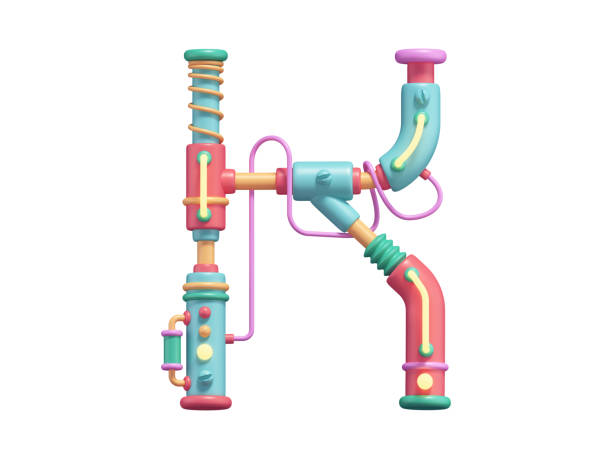 istock Cyber toy font. Plastic, neon light. 1340768467