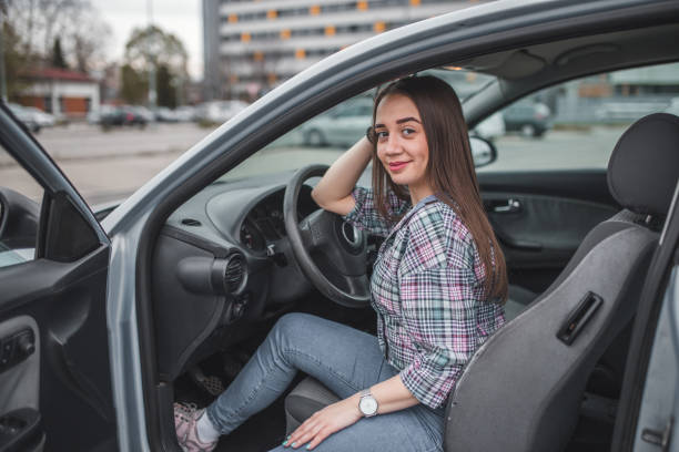 istock Young female relaxing in a car 1340772023