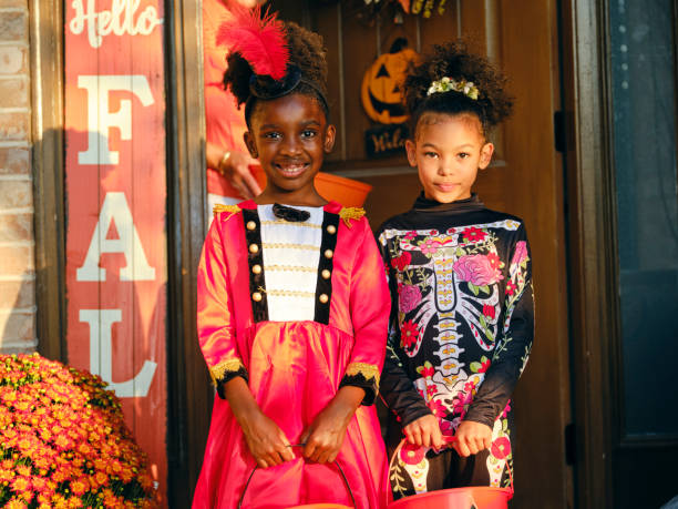 istock Children in Costume on Halloween Trick or Treating 1340774412