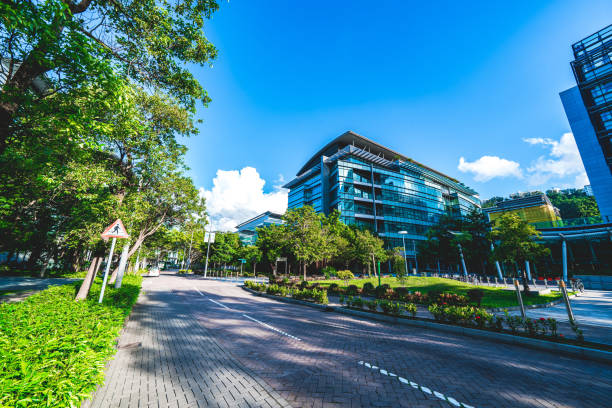istock Corporate building in financial district 1340774490